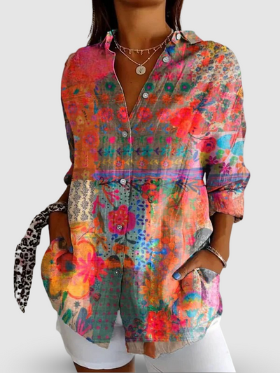 Connie | Vintage Flower Art Print Shirt